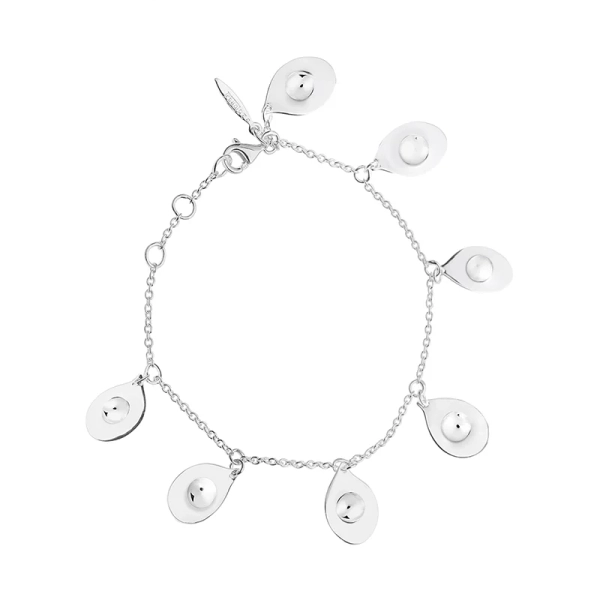 Elm Full Bracelet från Drakenberg Sjölin i silver med droppformade hängen och rund upphöjd detalj