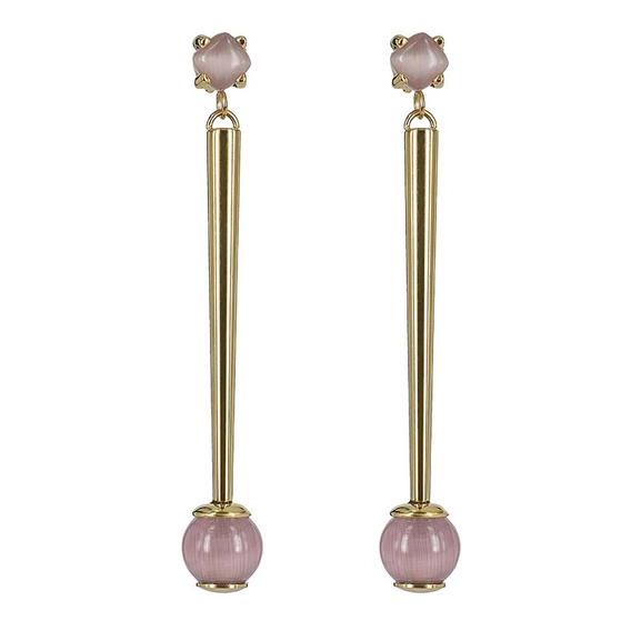 VICTORIA Långa Örhängen Rosa/Guld - Astrid & Agnes - Snabb frakt & paketinslagning - Nordicspectra.se