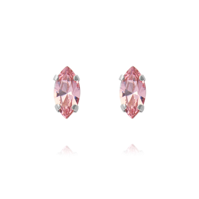 Caroline Svedbom - Petite Navette Earrings Rhodium Light Rose