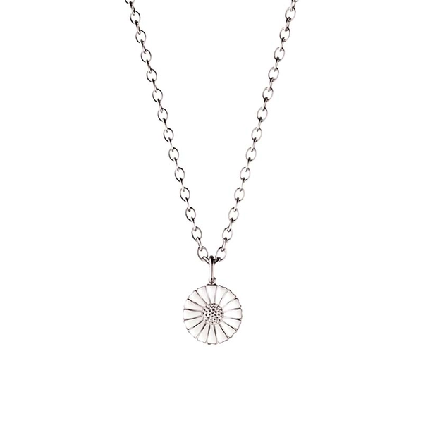 Daisy Klein Kette Silber Mit Weiße Emaille von Georg Jensen, Schneller Versand - Nordicspectra.de