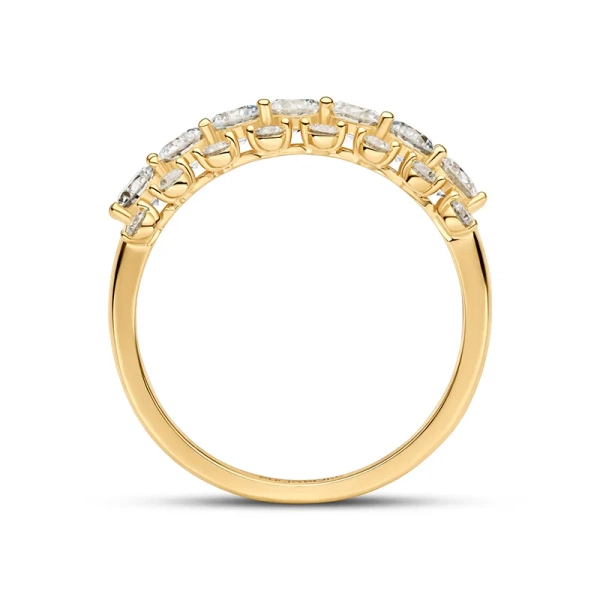 Fior Ring 14K Guld med sju gnistrande syntetiska diamanter