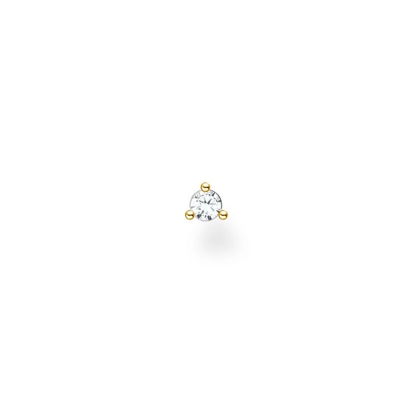 Einzel Ohrstecker Weisser Stein Gold von Thomas Sabo, Schneller Versand - Nordicspectra.de