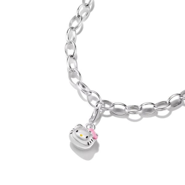ikonisk charm med rosa rosett för halsband eller armband.