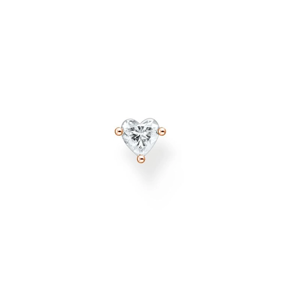Einzel Ohrstecker Herz Roségold von Thomas Sabo, Schneller Versand - Nordicspectra.de
