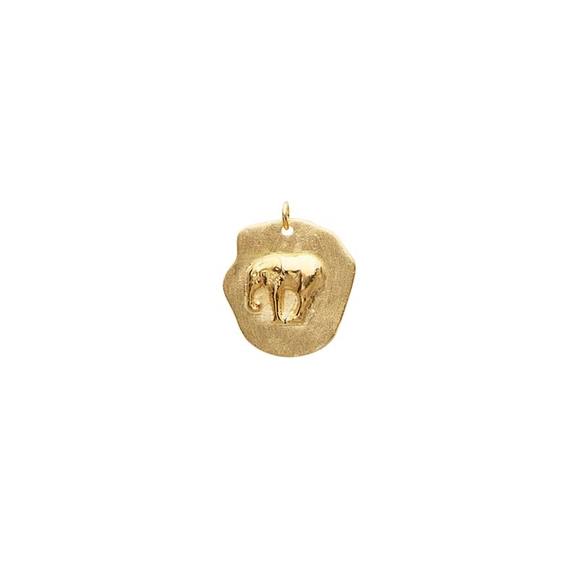 Letters/Two Elephant Big Pendant Gold -CU Jewellery - Snabb frakt & paketinslagning - Nordicspectra.se