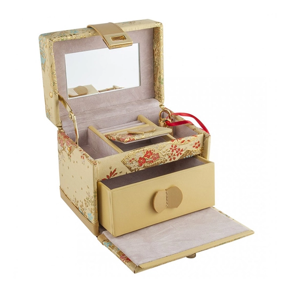 Smyckeskrin beige/mönstrat tyg - Snabb frakt & paketinslagning - Nordicspectra.se