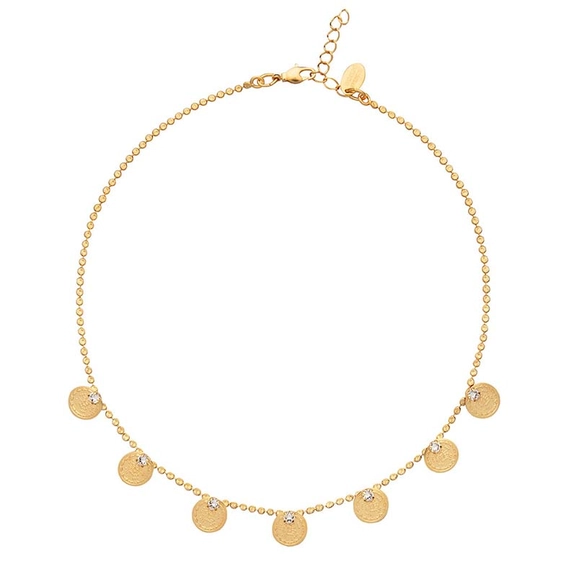 Multi Coin Necklace Gold Crystal - Caroline Svedbom - Snabb frakt & paketinslagning - Nordicspectra.se