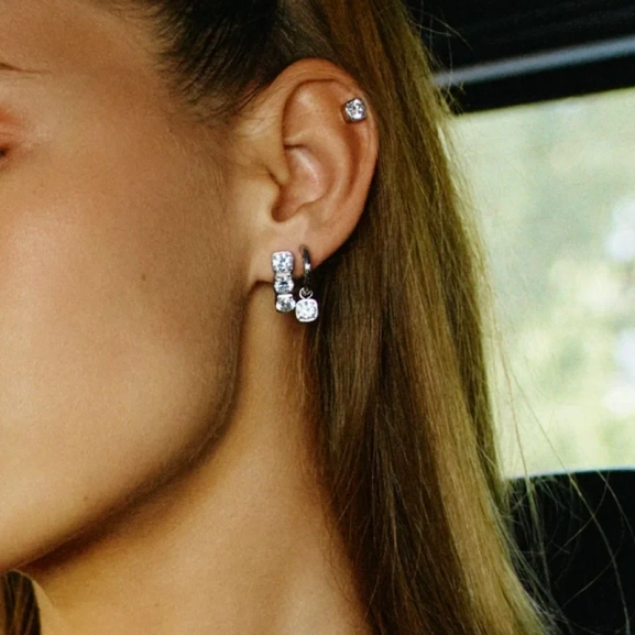 Gemma Studs Triple Steel