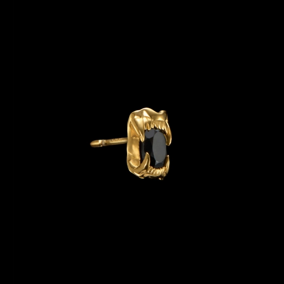 18 Karat vergoldetes Silber mit schwarzem Spinell