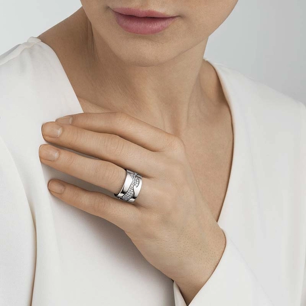Fusion Mittring Vitguld & Pavé Diamanter - Georg Jensen ringar - Snabb frakt & paketinslagning - Nordicspectra.se