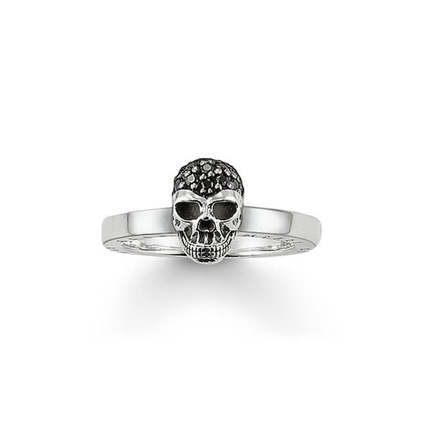 Dödskallering Svart Pavé - Thomas Sabo ringar - Snabb frakt & paketinslagning - Nordicspectra.se