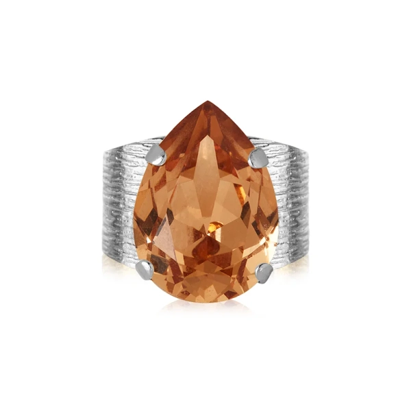 Classic Drop Ring Rhodium Light Colorado Topaz - Caroline Svedbom - Nopea toimitus ja lahjapakkaus - Nordic Spectra