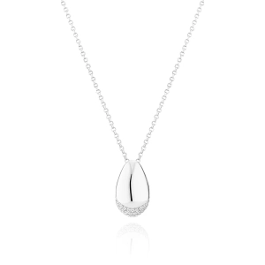 Goccia Halsband i silver med en elegant droppformad Cubic Zirconia-sten