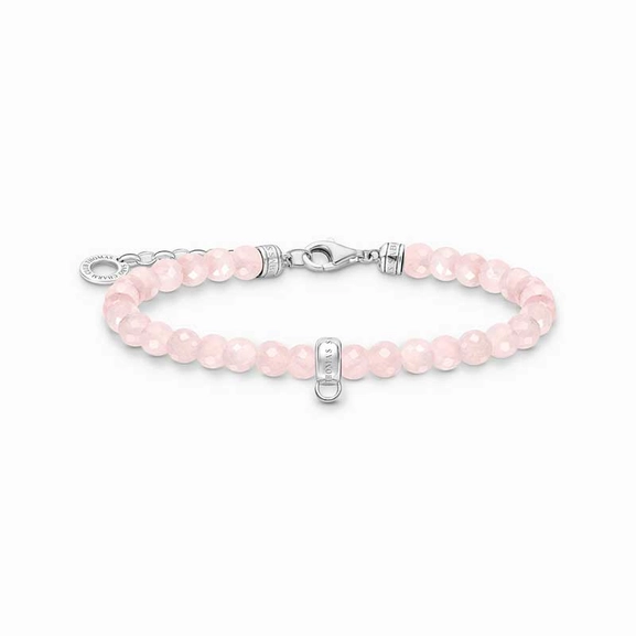 Charm-armband Med Rosenkvarts-beads - Thomas Sabo berlock - Snabb frakt & paketinslagning - Nordicspectra.se