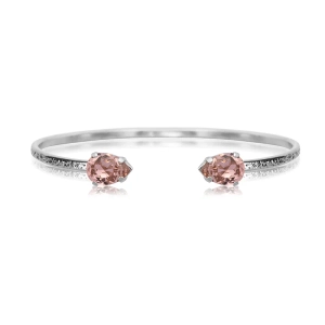 Rodiumpläterat armband med vintage-rosa kristaller