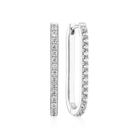 Capizzi Medio Korvakorut hopeaa kimaltelevilla kuutiometreillä zirkoniumkivillä Sif Jakobsilta