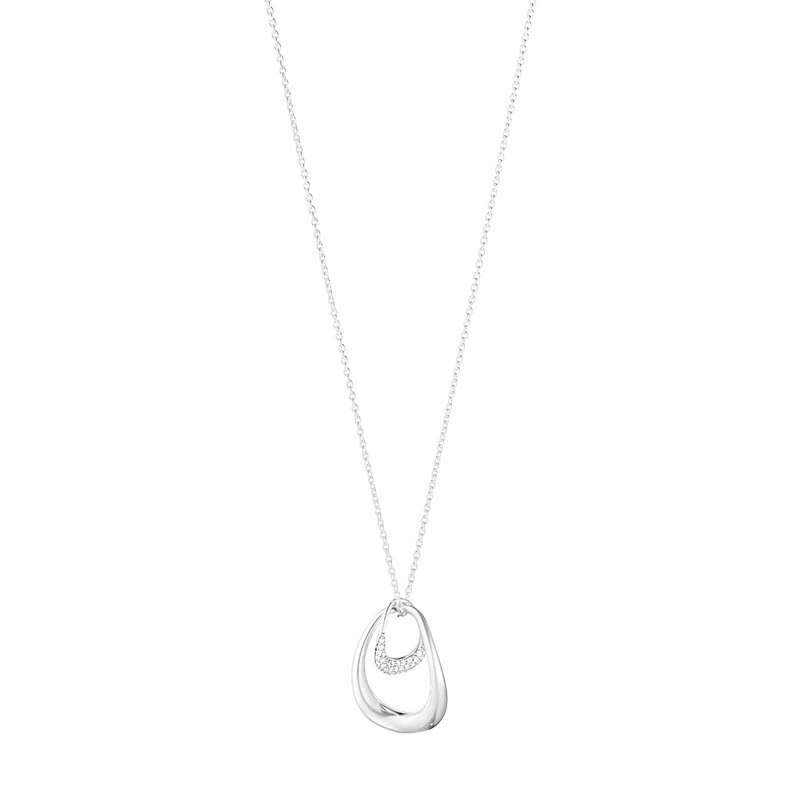 Georg Jensen – Offspring Halsband Silver Med 0.08 ct Diamanter