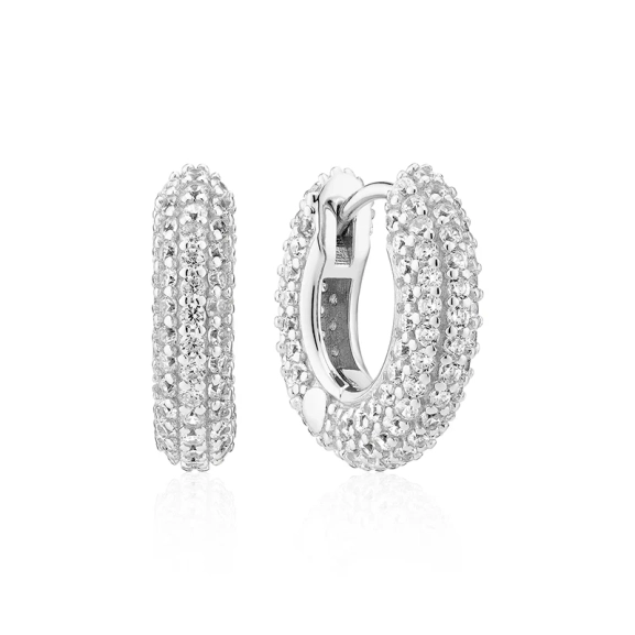 Carrara Piccolo Örhängen i silver med gnistrande Cubic Zirconia-stenar från Sif Jakobs
