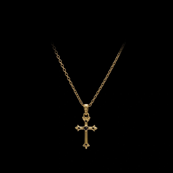 Halskette „Devotion“ aus Gold mit schwarzem Spinell
