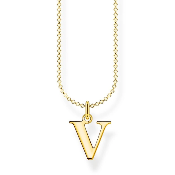Bokstavshalsband Guld - V - Thomas Sabo halsband - Snabb frakt & paketinslagning - Nordicspectra.se