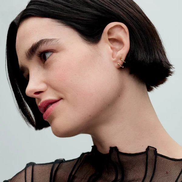 Doppelte Huggie-Kreolen-Ohrringe - PANDORA - Nordic Spectra