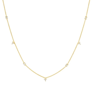 Celestia Halskette Gold – handgefertigte Halskette aus 18-karätig vergoldetem Silber mit funkelnden Zirkonia