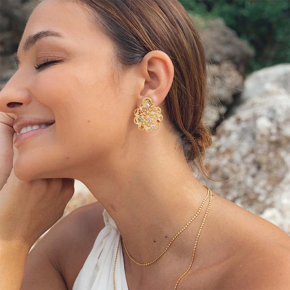 Bohemian Coin Earrings Gold Rainbow Combo - Caroline Svedbom - Snabb frakt & paketinslagning - Nordicspectra.se