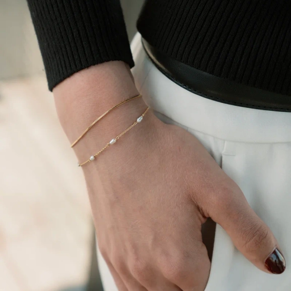 Sheer Mirror Bracelet Gold i 18K guldpläterat återvunnet silver