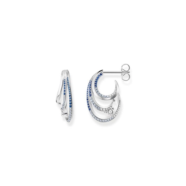 Creolen Welle Mit Blauen Steinen von Thomas Sabo, Schneller Versand - Nordicspectra.de