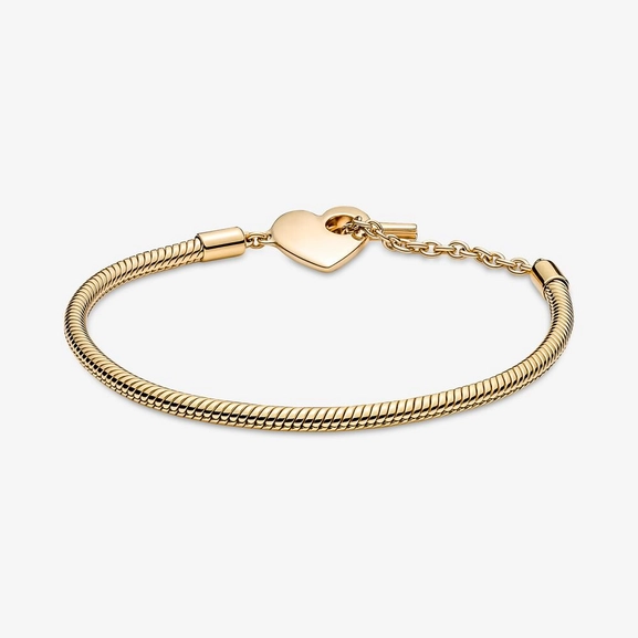 Moments Heart T-stav Ormkedjearmband Guld - PANDORA - Snabb frakt & paketinslagning - Nordicspectra.se