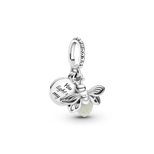 Leuchtender Firefly-Anhänger aus handgefertigtem Sterlingsilber mit Glas