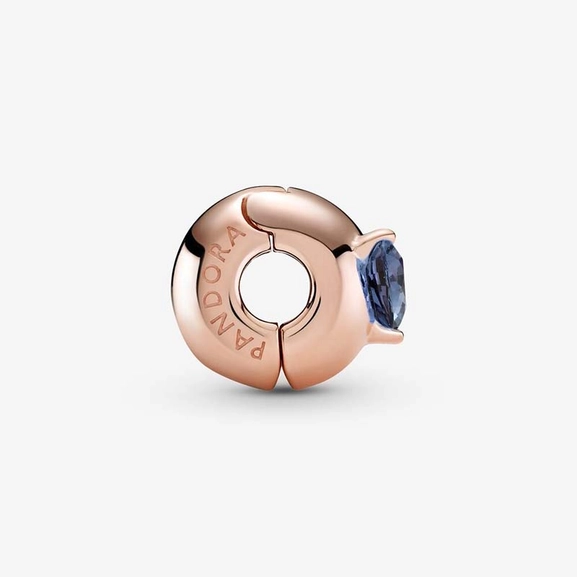 Clipberlock med Blått Hjärta Rosé - PANDORA - Snabb frakt & paketinslagning - Nordicspectra.se
