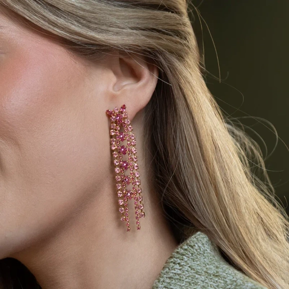 Petite Penelope Earrings Gold Pink Combo - Caroline Svedbom - Snabb frakt & paketinslagning - Nordic Spectra