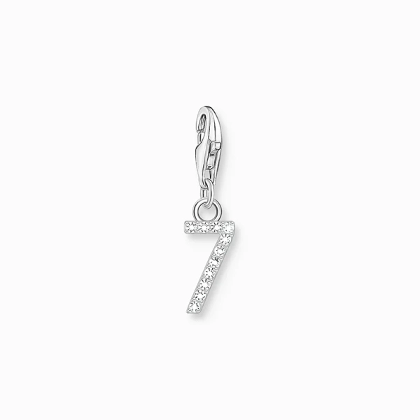 Charm-Anhänger Zahl 7 mit weißen Steinen Silber - Thomas Sabo - Nordic Spectra