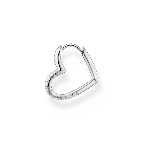 Einzel Creole Herz Mit Weiße Steine Silber von Thomas Sabo, Schneller Versand - Nordicspectra.de
