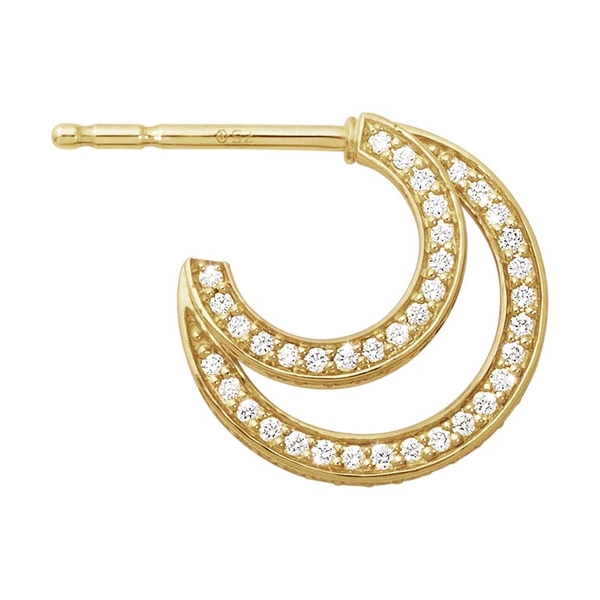 Halo Örhängen Guld med Dubbla Pavéinfattade 0.56 ct Diamanter - Georg Jensen örhängen - Snabb frakt & paketinslagning - Nordicspectra.se