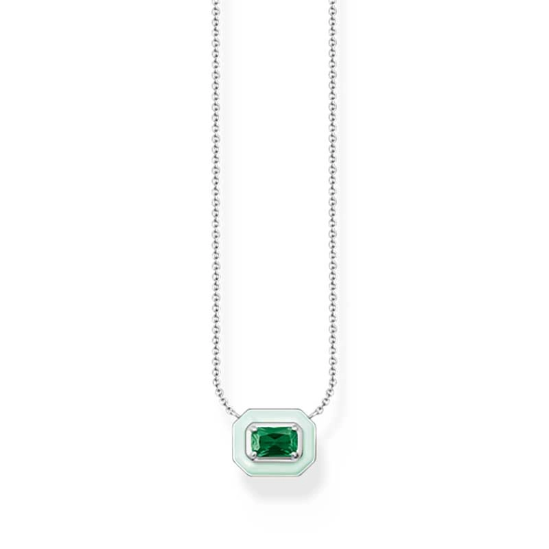 Thomas Sabo - Halsband Med Grön Sten