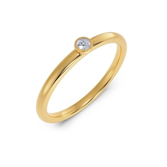 Petite Ring Gold i 14K guldpläterat stål med en cubic zirconia-sten