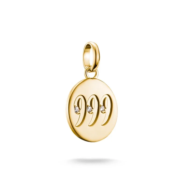 CC Connect Änglanummer 999 Berlock i 18K guldpläterat silver med Cubic Zirconia