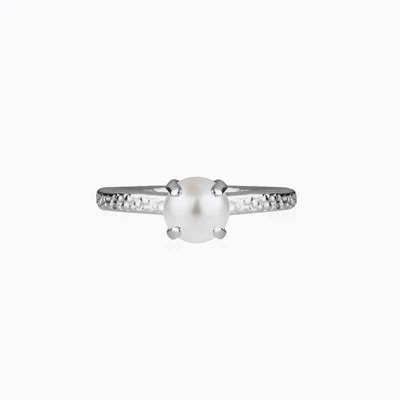 Caroline Svedbom - Natti Ring Rhodium Pearl