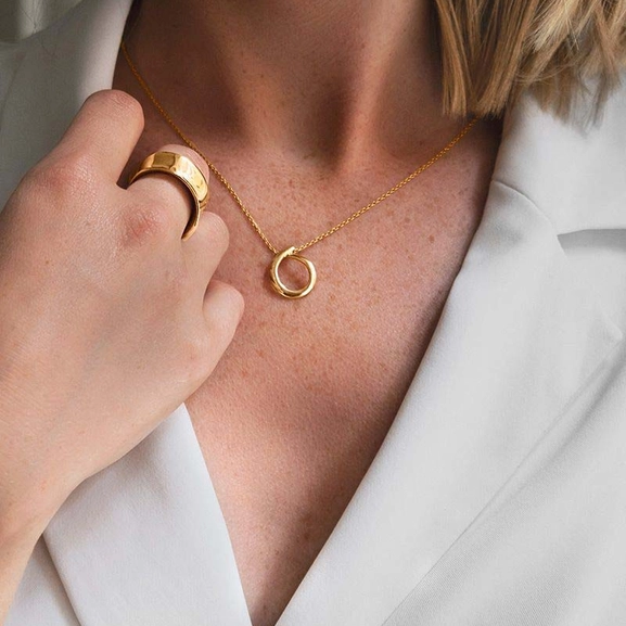 Ocean Small Single Necklace Gold - Drakenberg Sjölin Halsband - Snabb frakt & paketinslagning - Nordicspectra.se