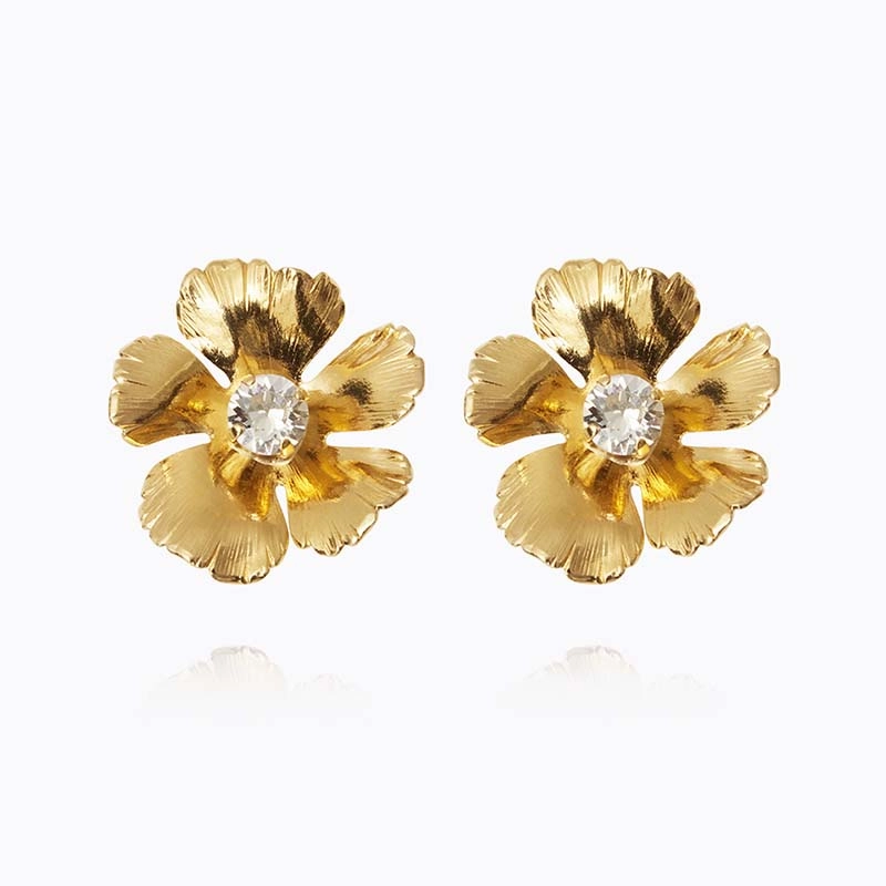 Caroline Svedbom - Anemone Earrings Gold Crystal