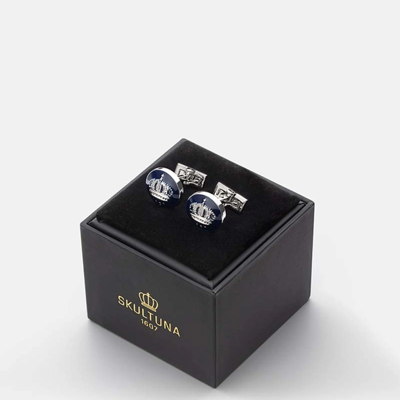 Cuff Links Crown Royal Blue Silver Plated - Skultuna - Snabb frakt & paketinslagning - Nordicspectra.se