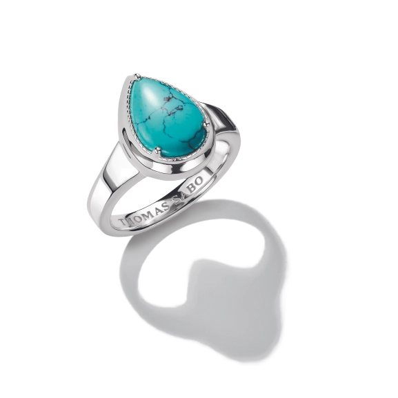 Turquoise Teardrop Shape Elyndra Ring - Thomas Sabo - Suuri valikoima & ilmainen lahjapaketointi - Nordic Spectra