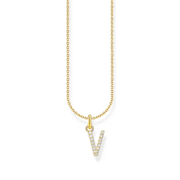 Kette mit Buchstaben-Anhänger V Gold - Thomas Sabo - Nordic Spectra