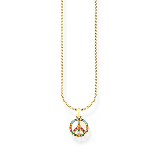 Necklace Peace Colourful Stones Gold - Thomas Sabo - Suuri valikoima & ilmainen lahjapaketointi - Nordicspectra.fi