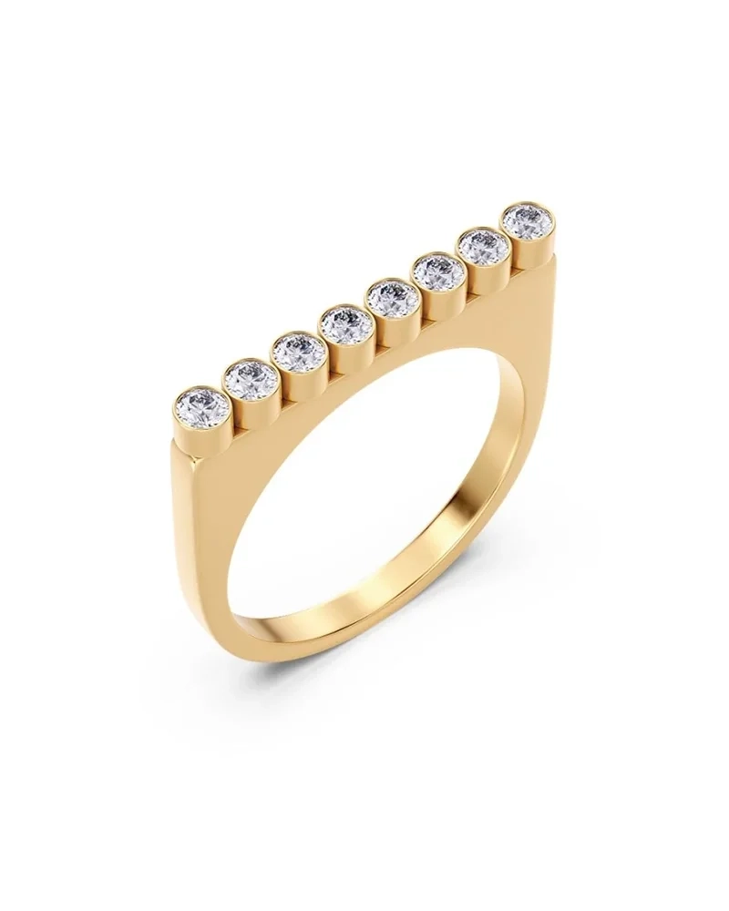 Twiggy Ring CZ i 14K guldplätering med åtta cubic zirconia-stenar