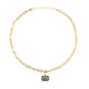 Guldpläterat halsband med justerbar kedja