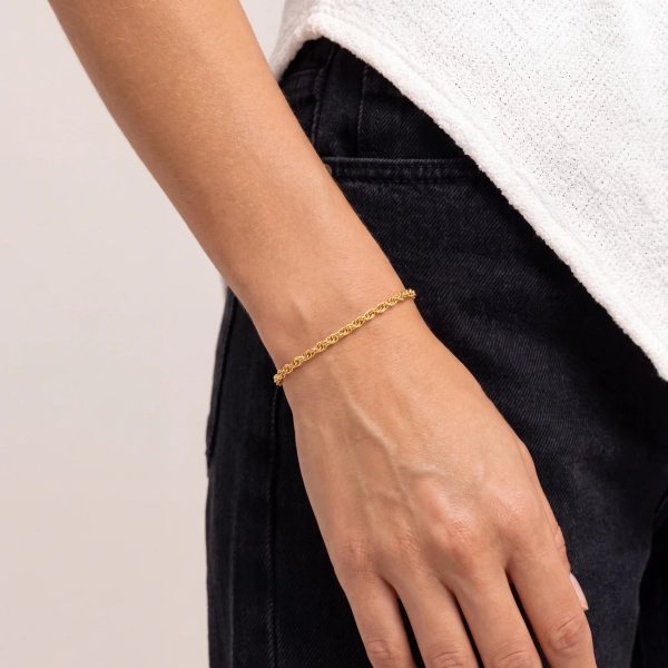 geflochtene Kette aus 18 Karat vergoldetem Silber