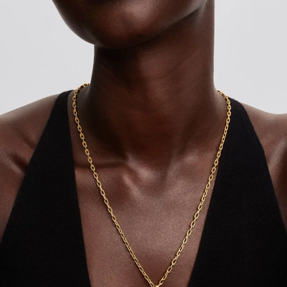 Anpassningsbart länkkedjehalsband i 14 karats guldplätering från Pandora ME. Skapa din egen unika berättelse med upp till fyra små medaljonger och en stor medaljong. Uttryck din individualitet och skapa en personlig och sofistikerad stil.